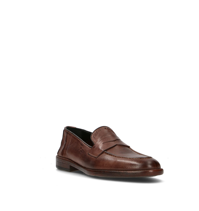 LORENZO TERRA Mocassino uomo testa di moro in pelle