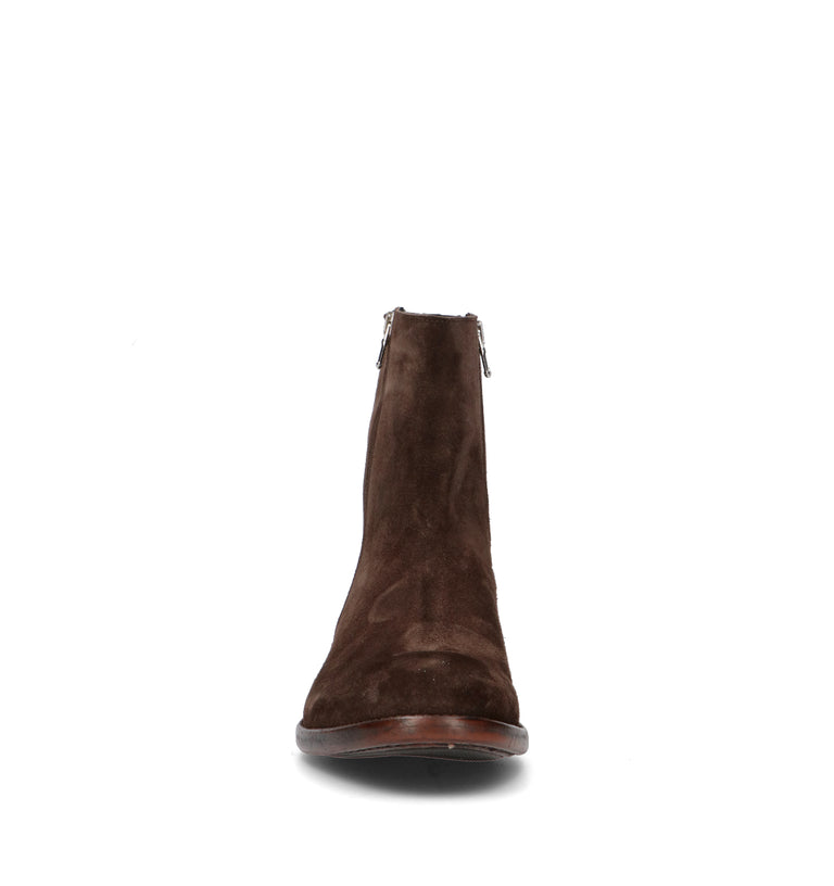 LORENZO TERRA Tronchetto donna testa di moro in suede