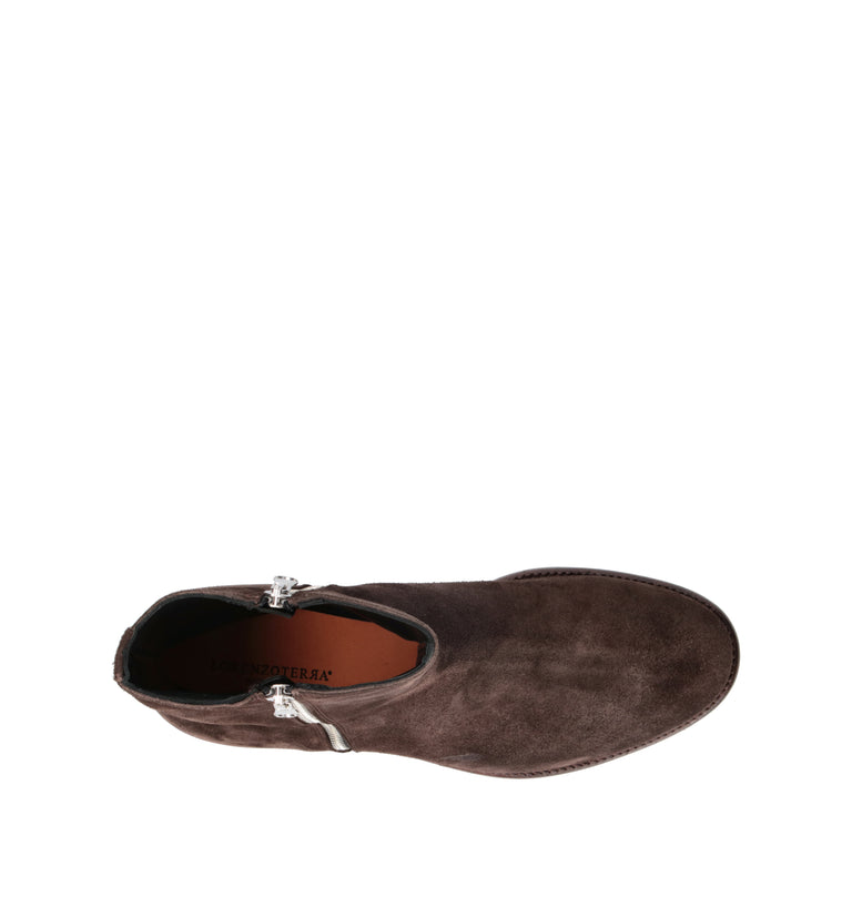 LORENZO TERRA Tronchetto donna testa di moro in suede