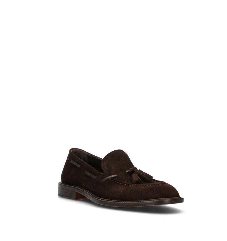 LORENZO TERRA Mocassino uomo marrone in suede