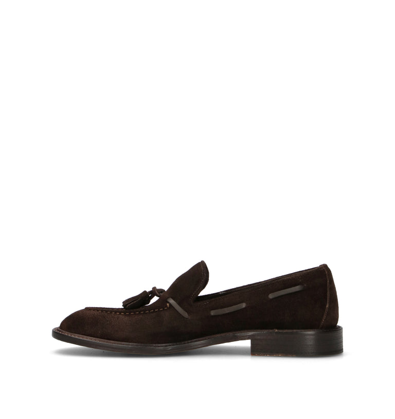 LORENZO TERRA Mocassino uomo marrone in suede
