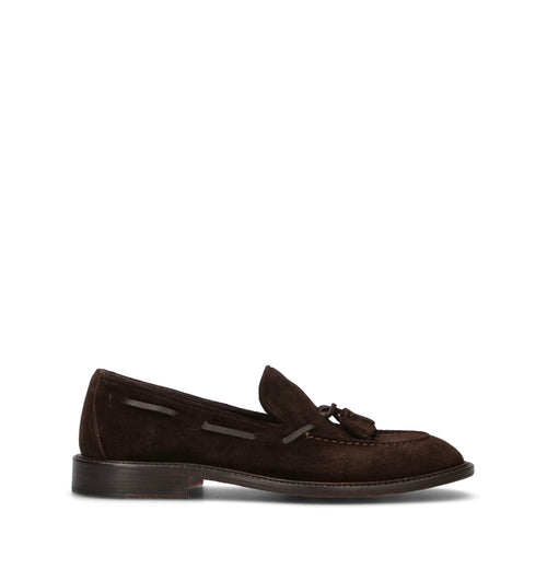 LORENZO TERRA Mocassino uomo marrone in suede