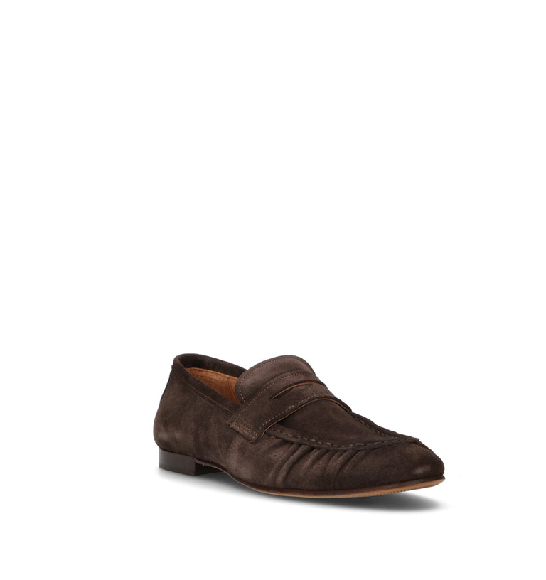 LORENZO TERRA Mocassino uomo testa di moro in suede