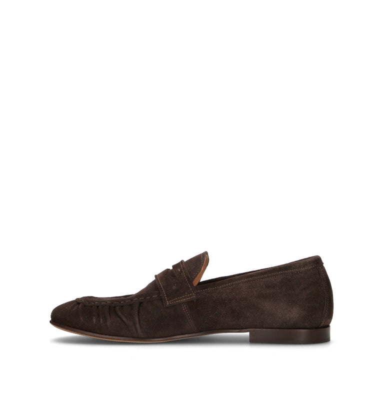 LORENZO TERRA Mocassino uomo testa di moro in suede