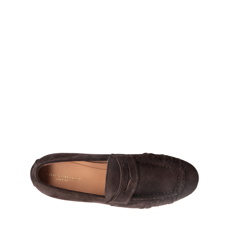 LORENZO TERRA Mocassino uomo testa di moro in suede