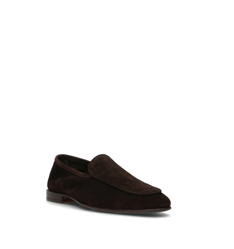 LORENZO TERRA Mocassino uomo marrone in suede