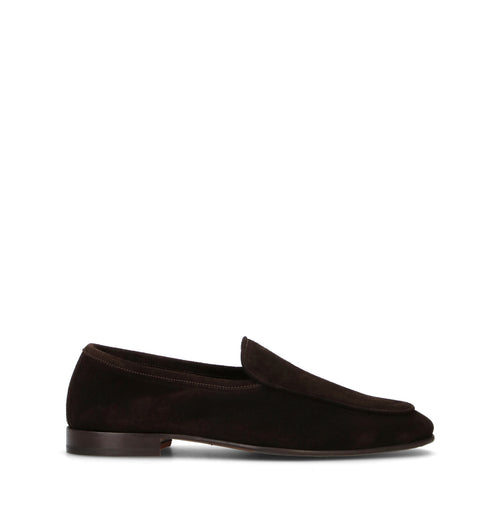 LORENZO TERRA Mocassino uomo marrone in suede