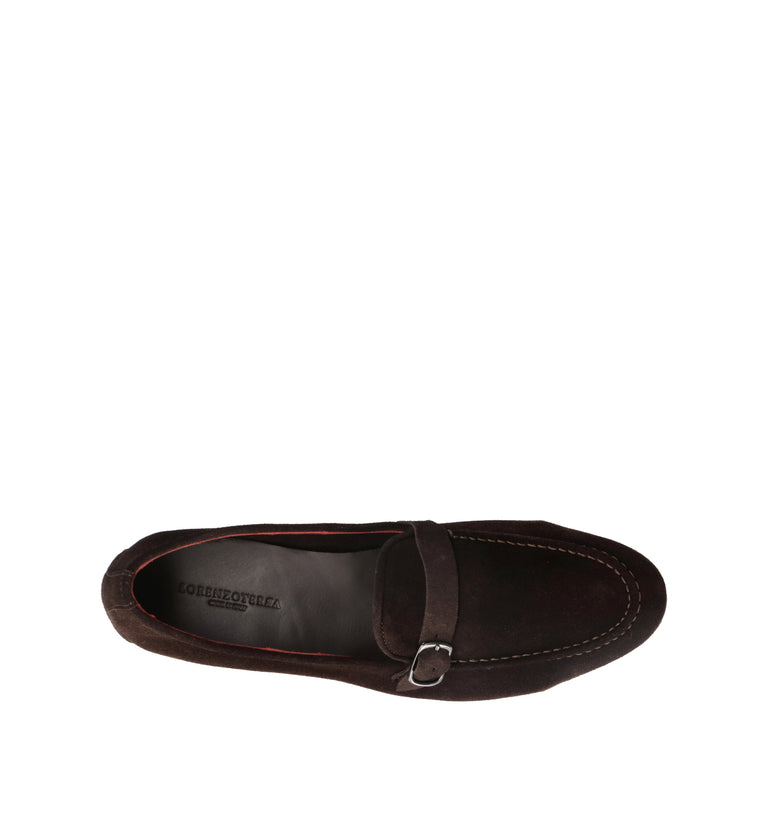 LORENZO TERRA Mocassino uomo marrone in suede