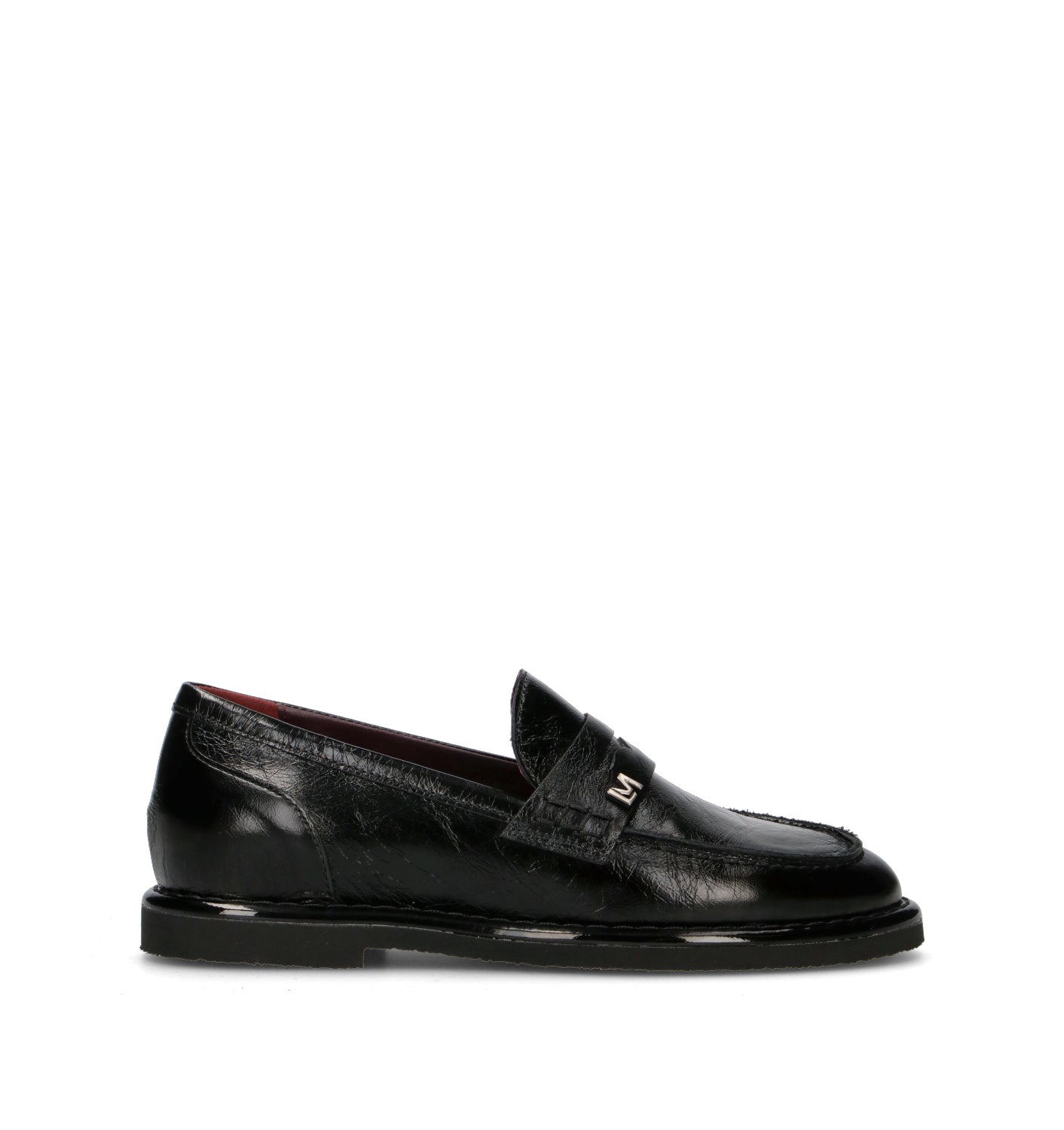 LORENZO MARI Mocassino donna nero in pelle