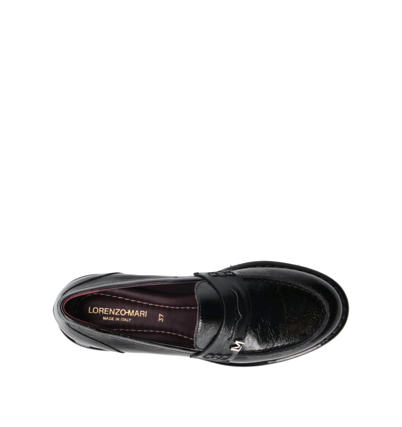 LORENZO MARI Mocassino donna nero in pelle