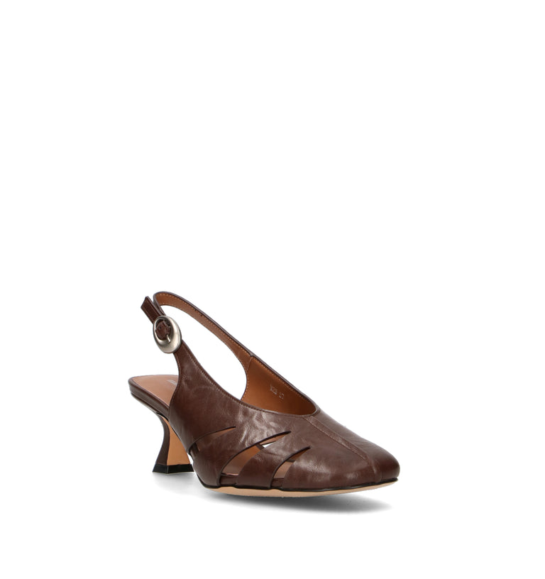 MANUFACTURE D'ESSAI Slingback donna testa di moro in pelle