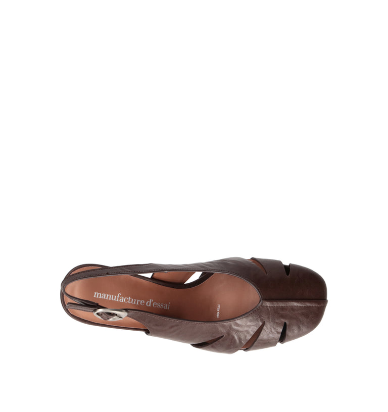 MANUFACTURE D'ESSAI Slingback donna testa di moro in pelle