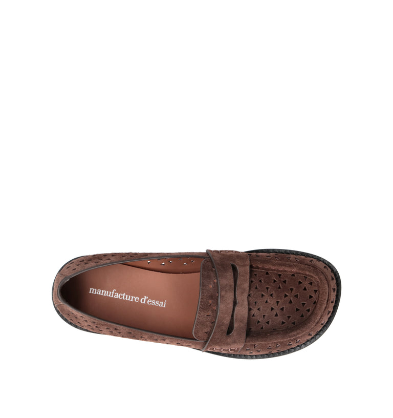 MANUFACTURE D'ESSAI Mocassino donna marroe in suede