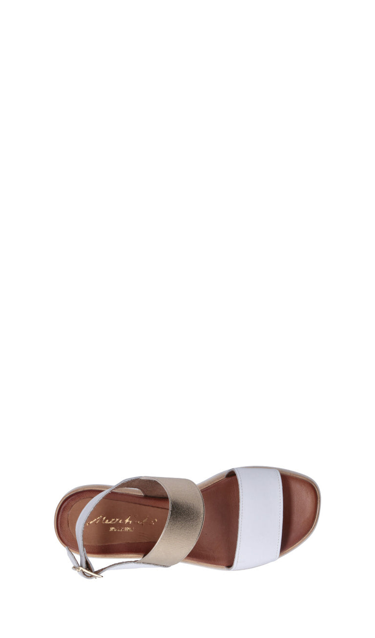 MEZZETINTE Sandalo donna bianco in pelle
