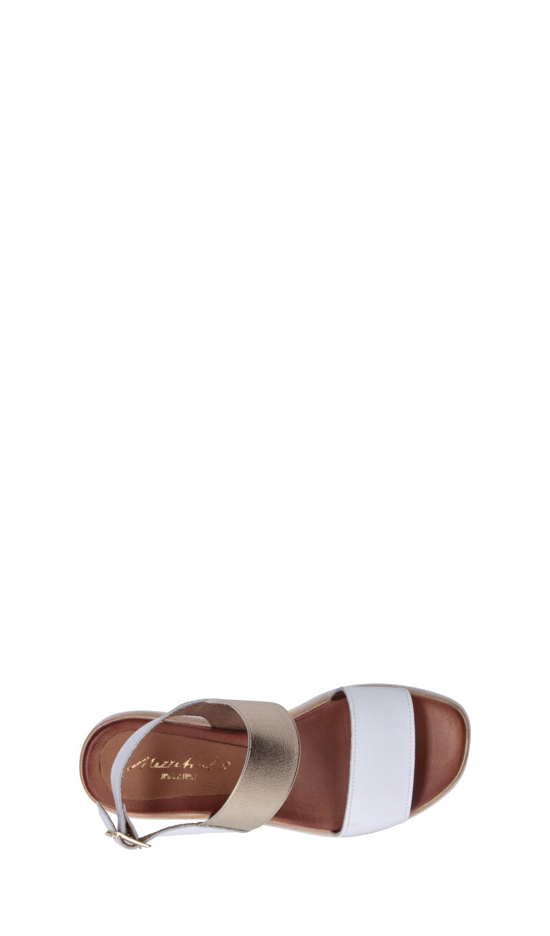 MEZZETINTE Sandalo donna bianco in pelle