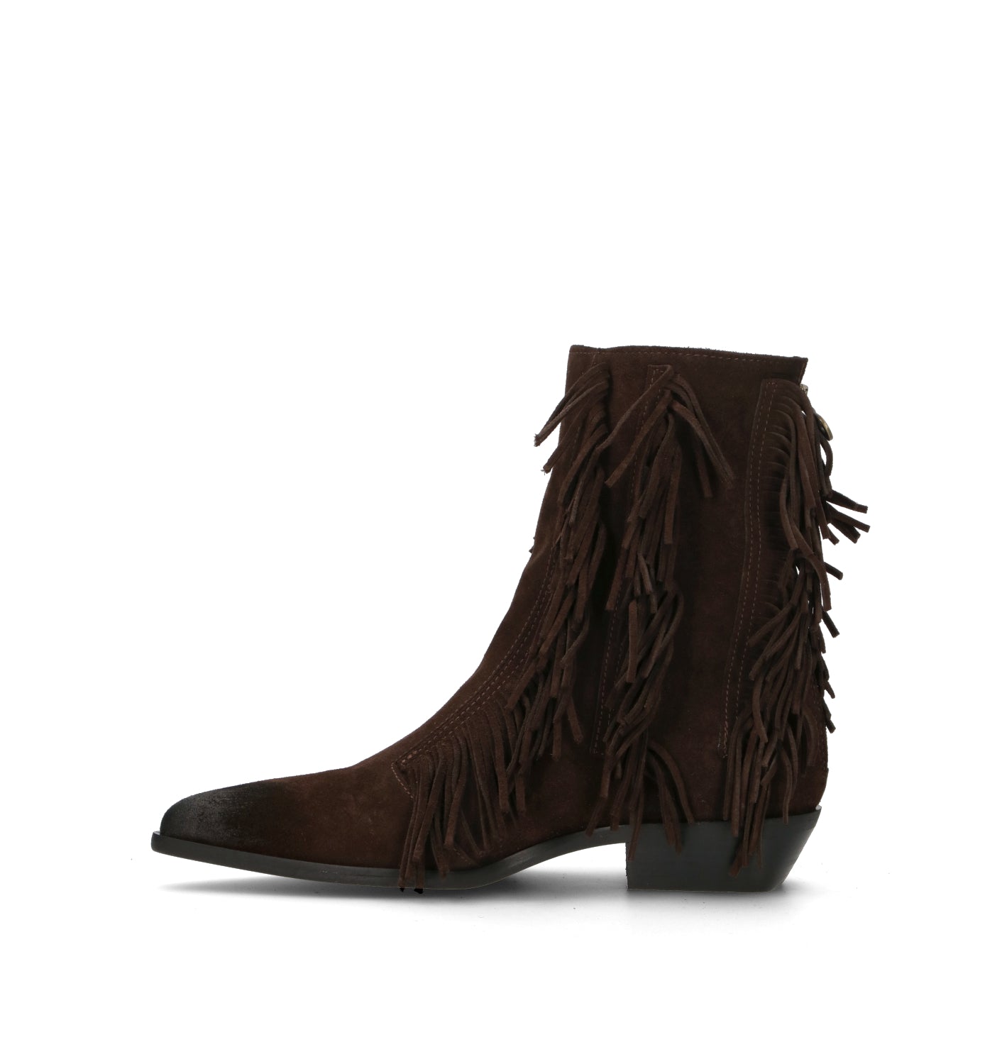 MIMMU' Tronchetto donna testa di moro in suede con frange