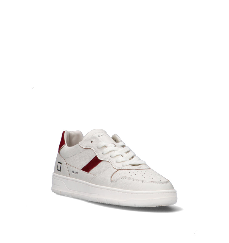 D.A.T.E. Sneaker uomo bianca/rossa in pelle