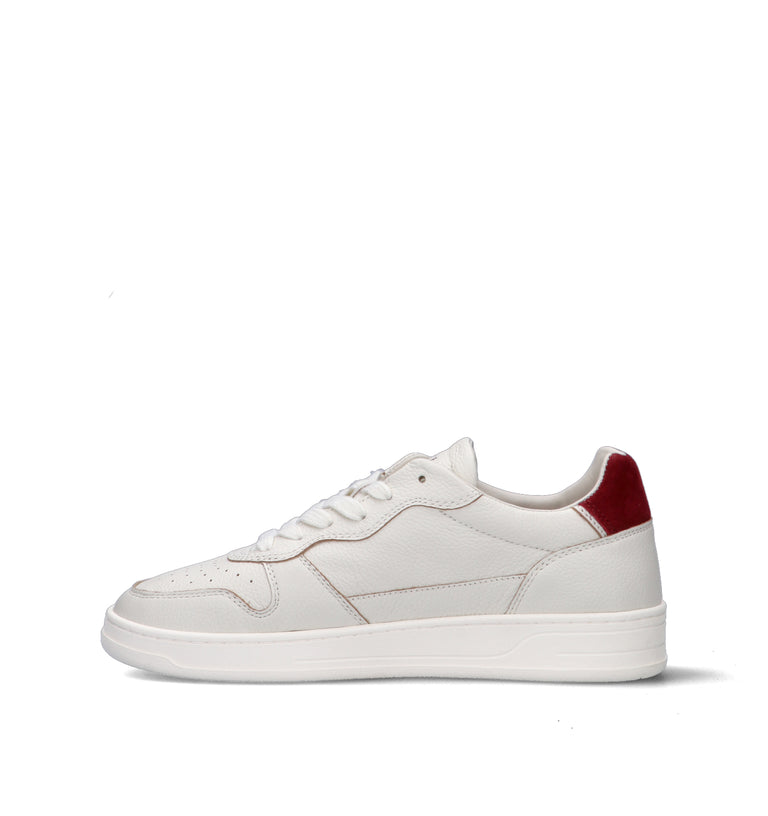 D.A.T.E. Sneaker uomo bianca/rossa in pelle