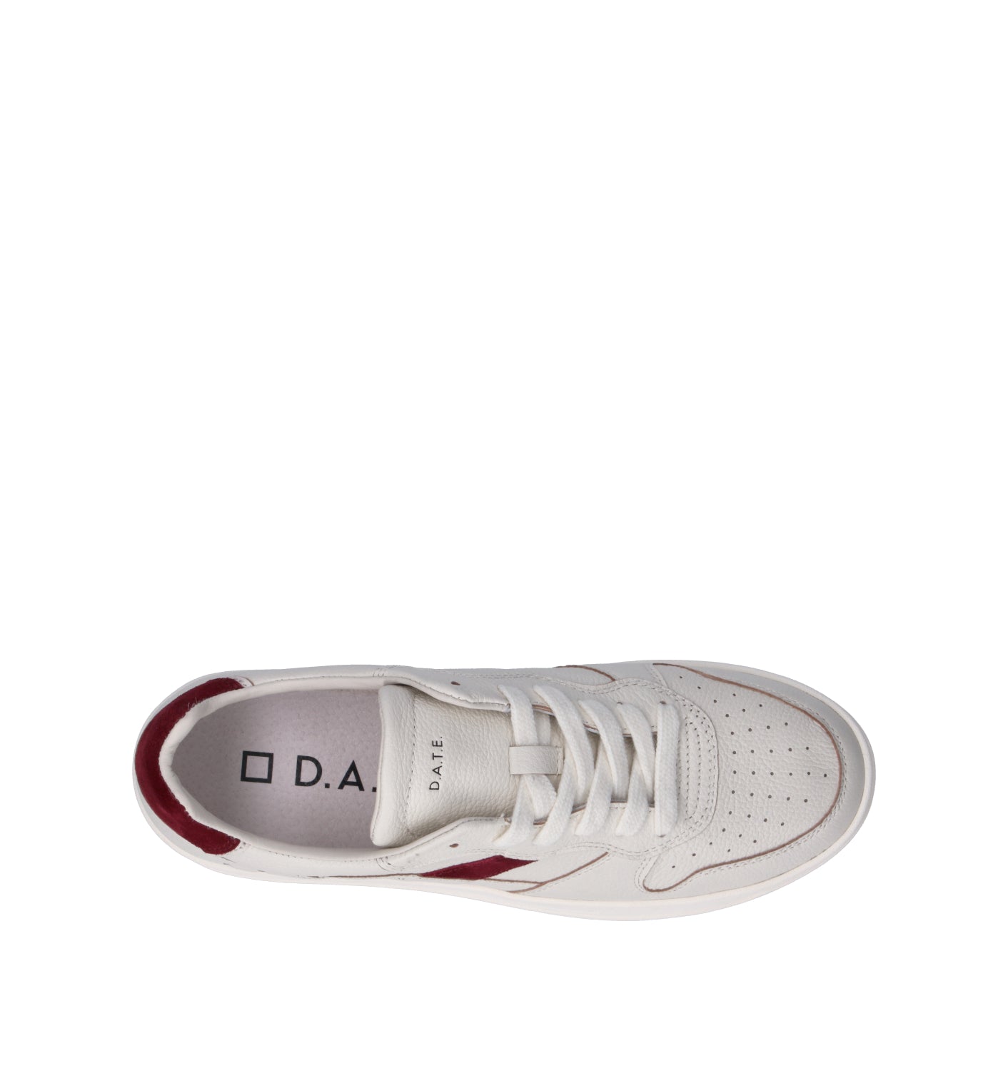 D.A.T.E. Sneaker uomo bianca/rossa in pelle