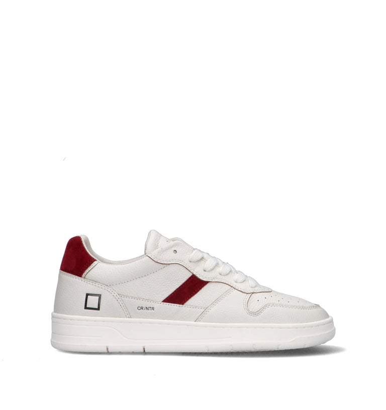 D.A.T.E. Sneaker uomo bianca/rossa in pelle