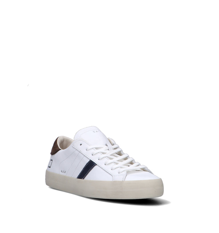 D.A.T.E. Sneaker uomo bianca/marrone in pelle