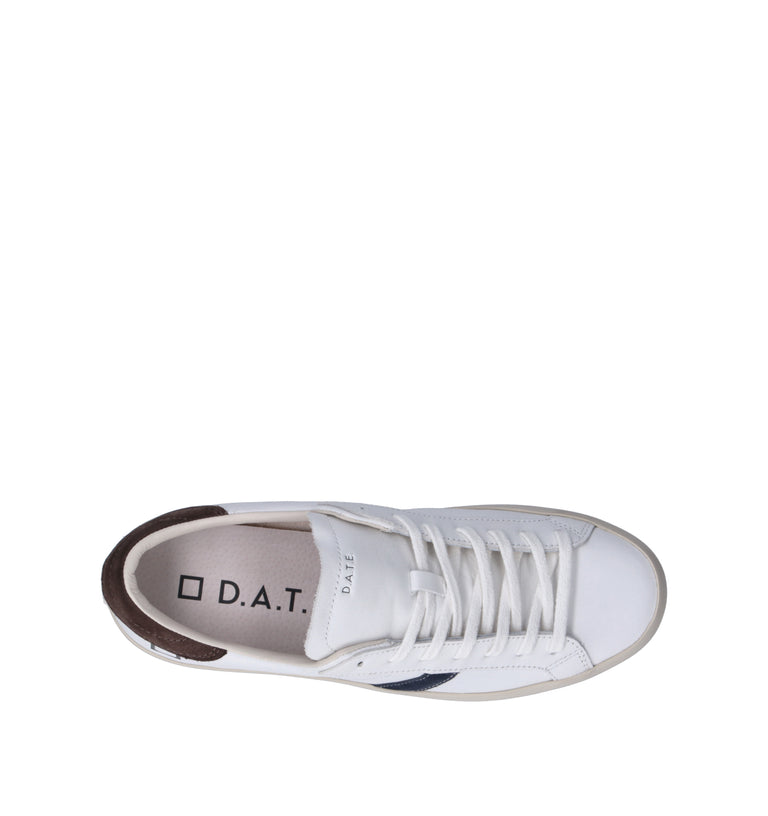D.A.T.E. Sneaker uomo bianca/marrone in pelle