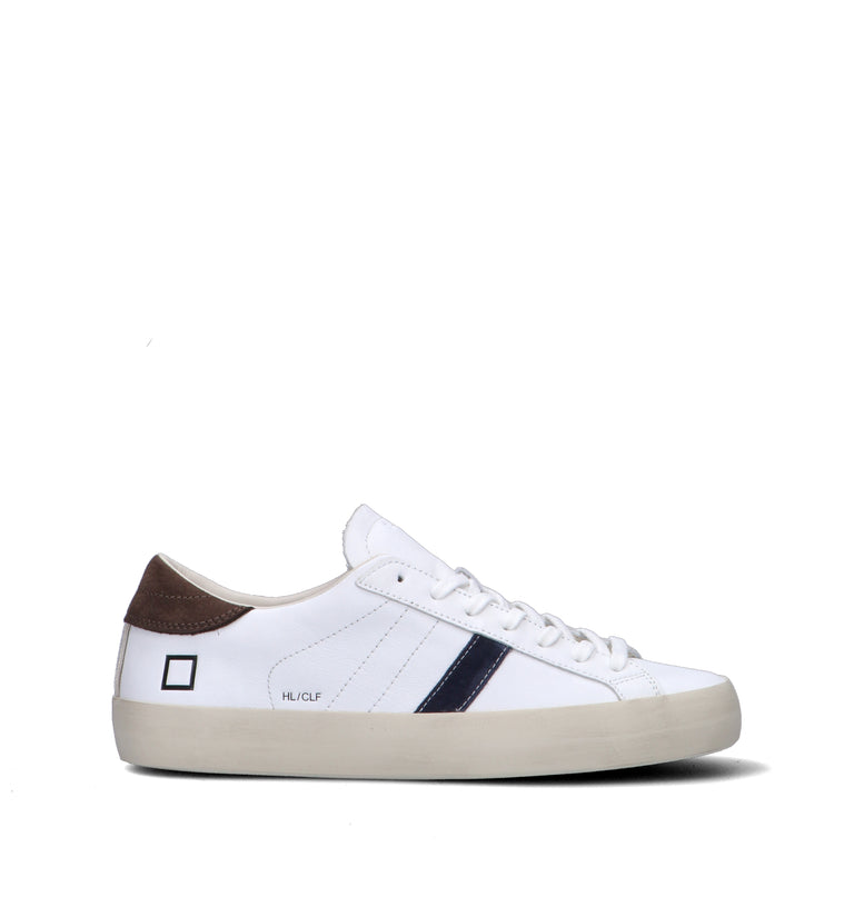 D.A.T.E. Sneaker uomo bianca/marrone in pelle