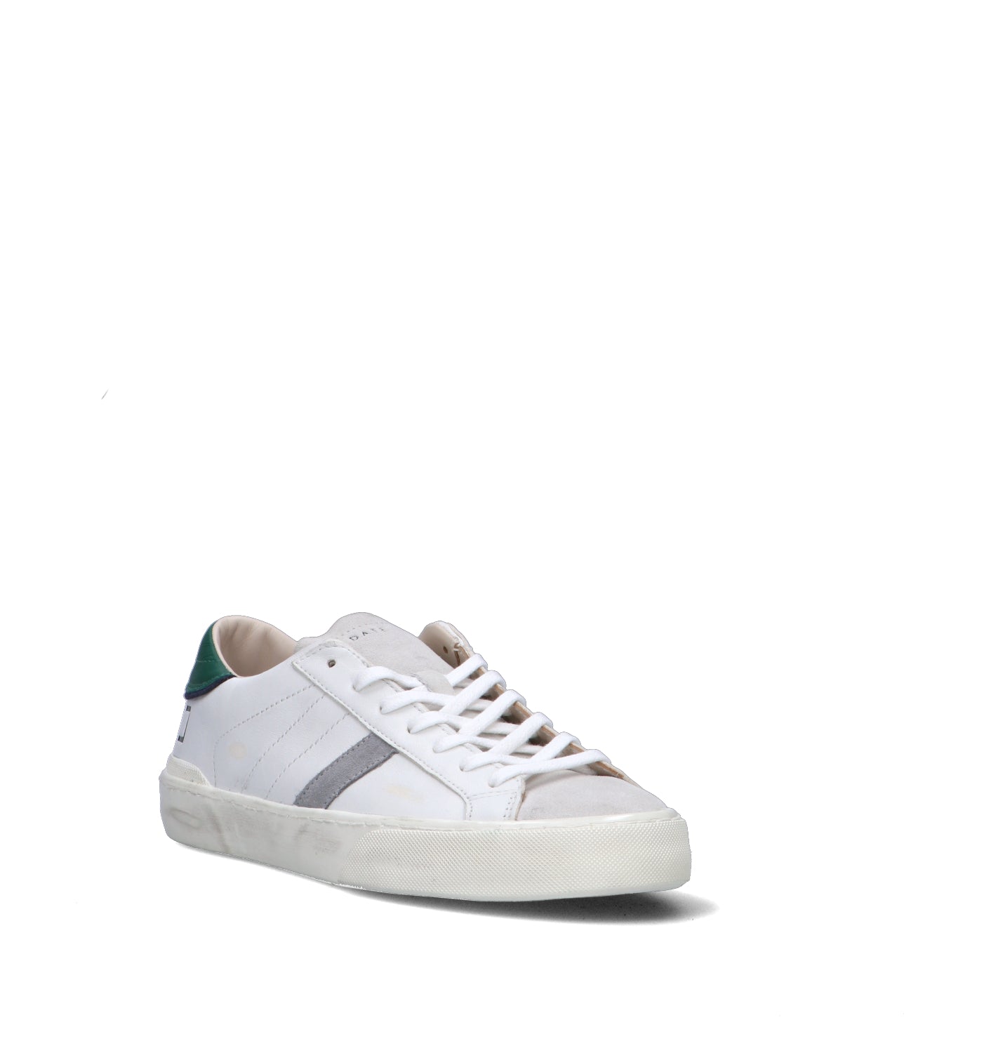 D.A.T.E. Sneaker uomo bianca/verde in pelle