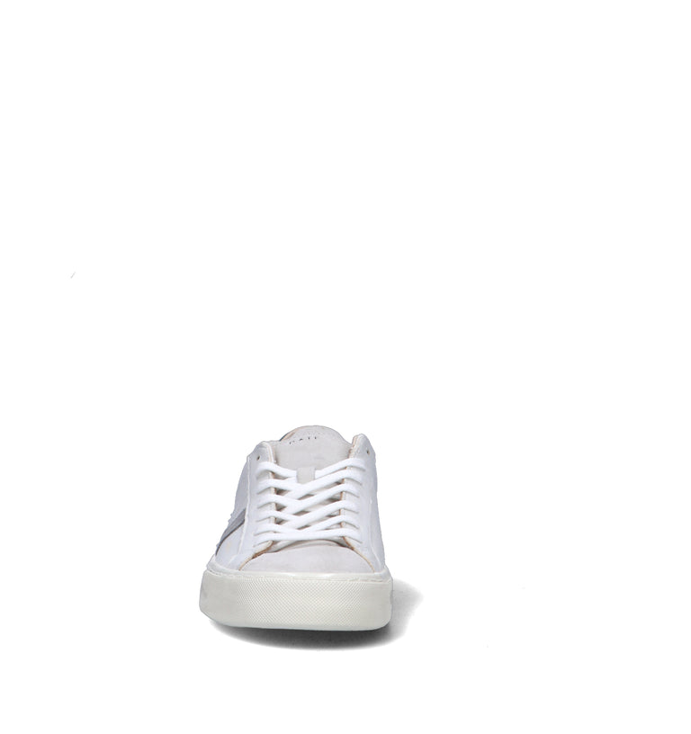 D.A.T.E. Sneaker uomo bianca/verde in pelle