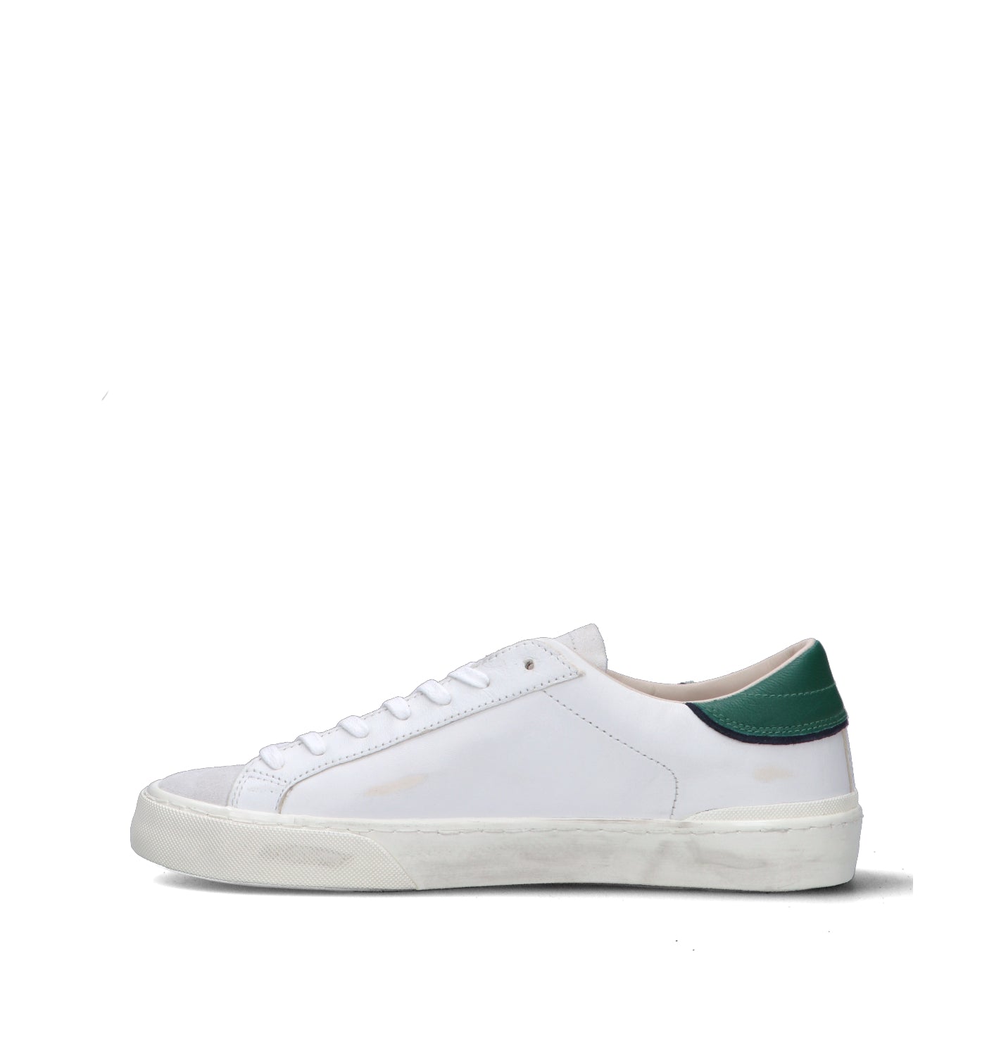 D.A.T.E. Sneaker uomo bianca/verde in pelle