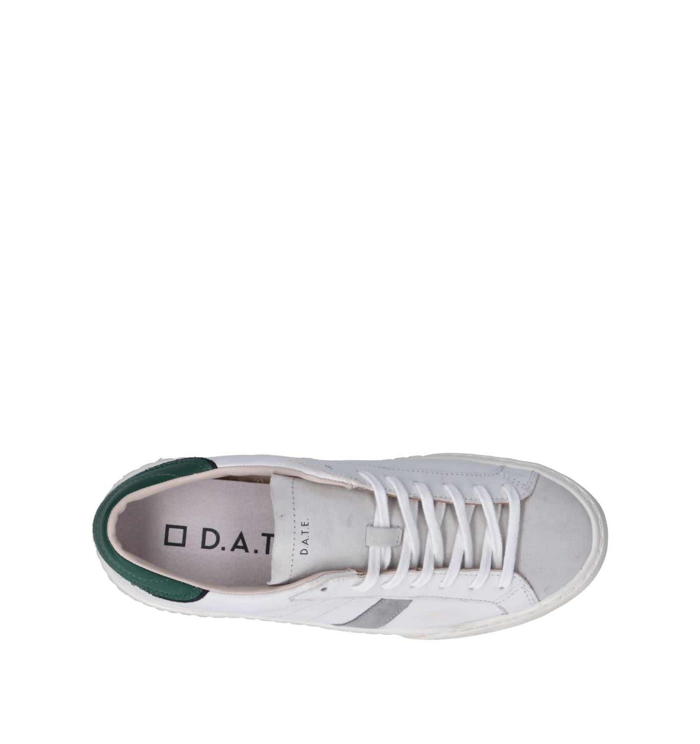 D.A.T.E. Sneaker uomo bianca/verde in pelle