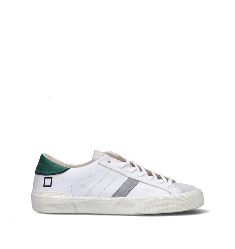 D.A.T.E. Sneaker uomo bianca/verde in pelle