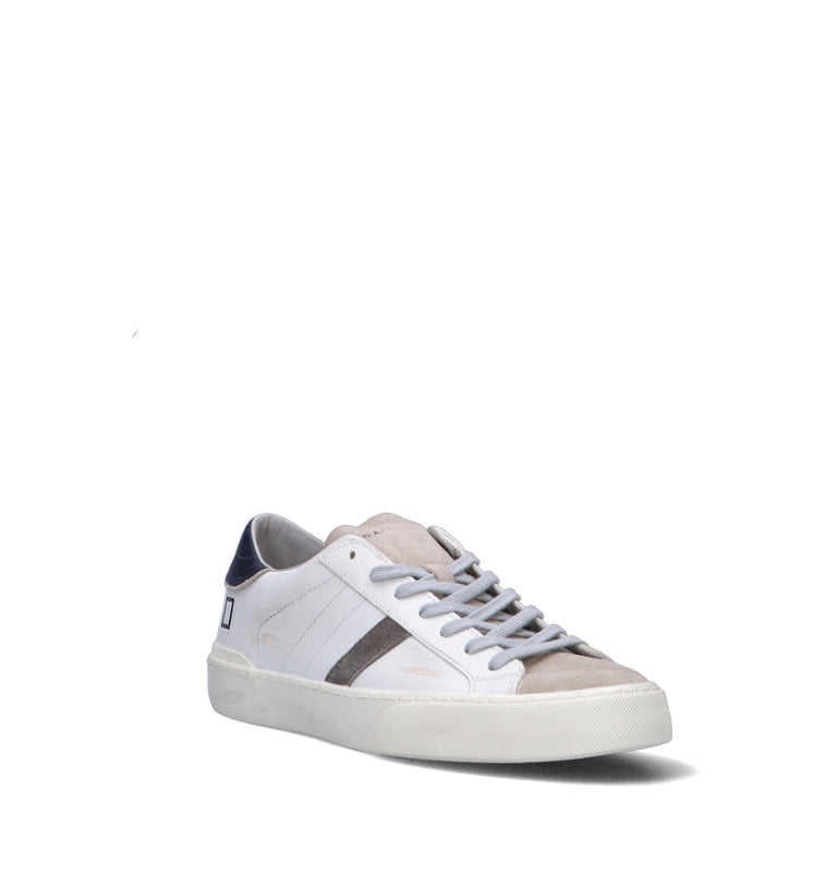 D.A.T.E. Sneaker uomo bianca/blu in pelle