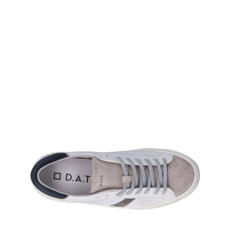 D.A.T.E. Sneaker uomo bianca/blu in pelle