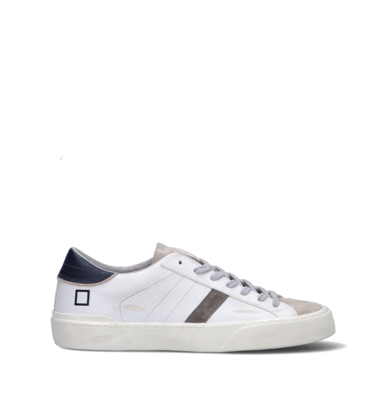 D.A.T.E. Sneaker uomo bianca/blu in pelle