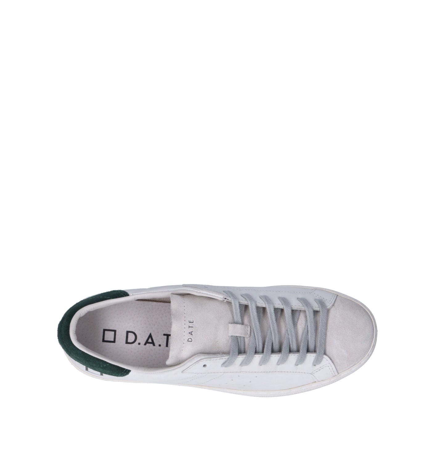 D.A.T.E. Sneaker uomo bianca/verde in pelle