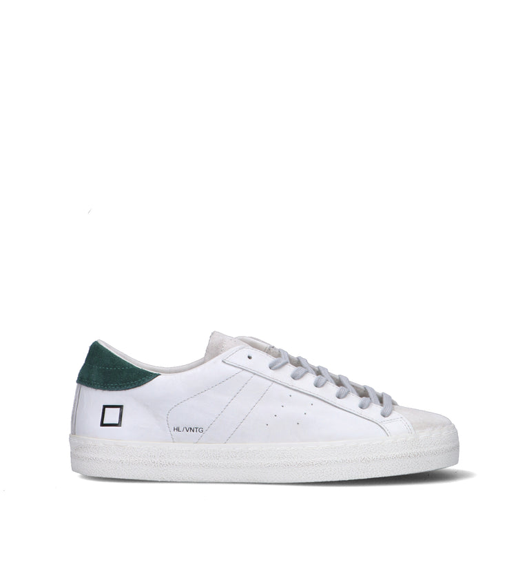 D.A.T.E. Sneaker uomo bianca/verde in pelle