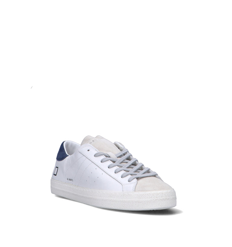 D.A.T.E. Sneaker uomo bianca/blu in pelle