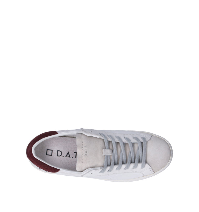 D.A.T.E. Sneaker uomo bianca/bordeaux in pelle