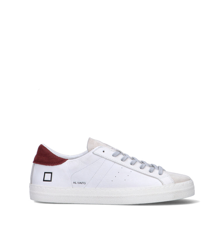 D.A.T.E. Sneaker uomo bianca/bordeaux in pelle