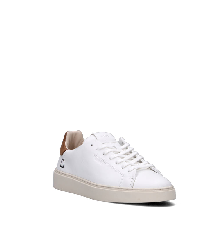 D.A.T.E. Sneaker uomo bianca/marrone in pelle