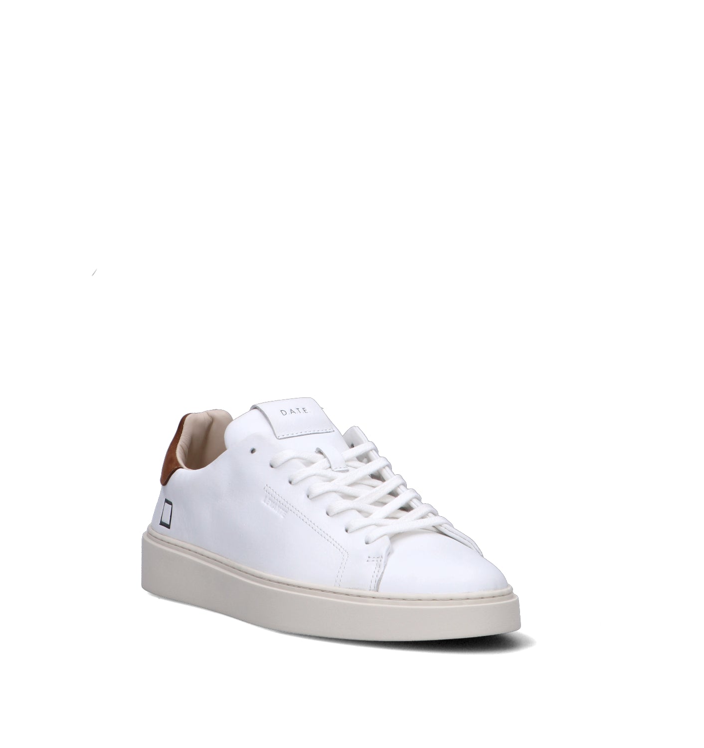 D.A.T.E. Sneaker uomo bianca/cuoio in pelle