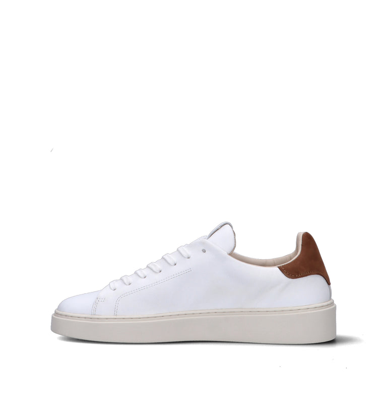 D.A.T.E. Sneaker uomo bianca/cuoio in pelle
