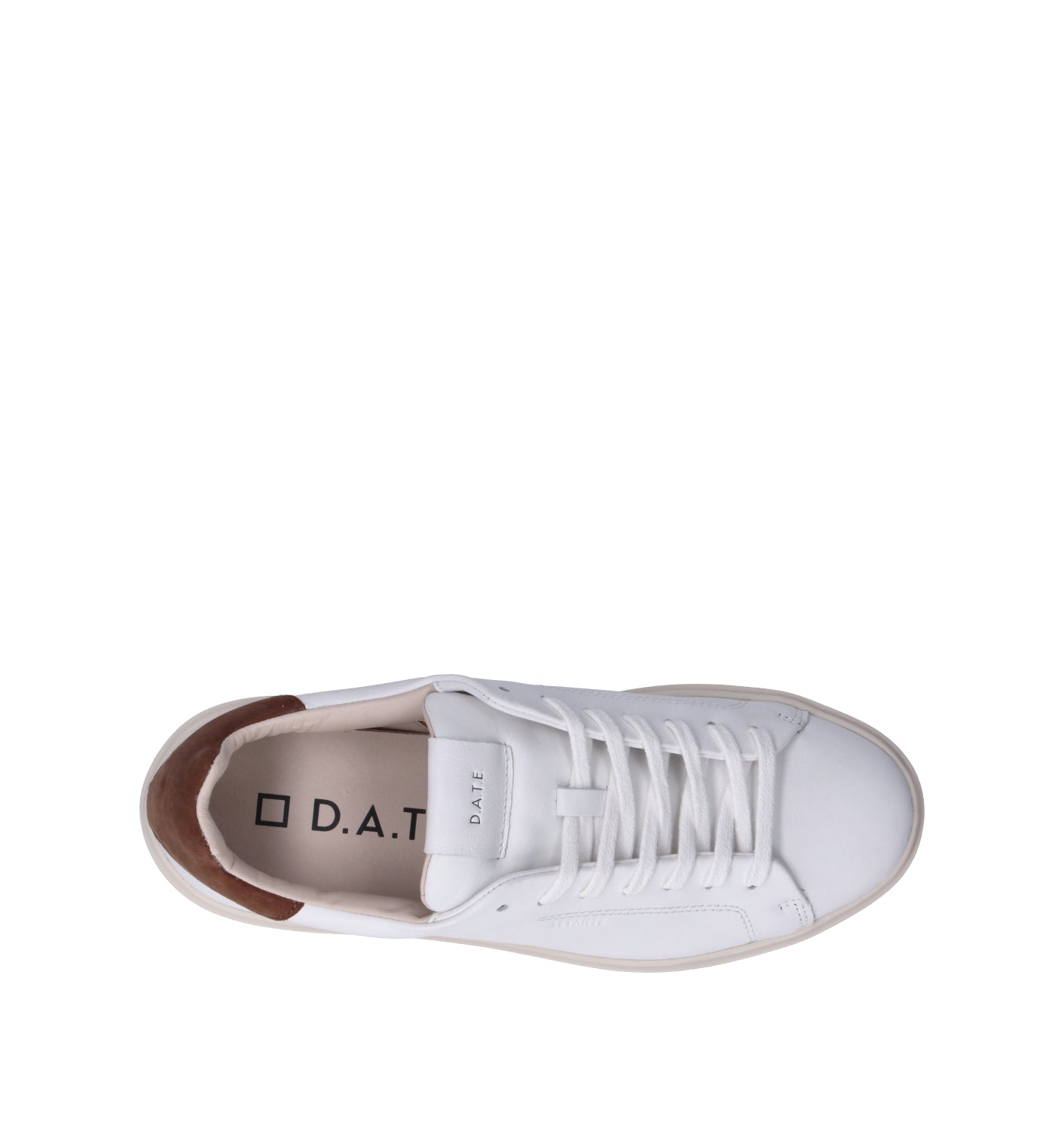 D.A.T.E. Sneaker uomo bianca/cuoio in pelle