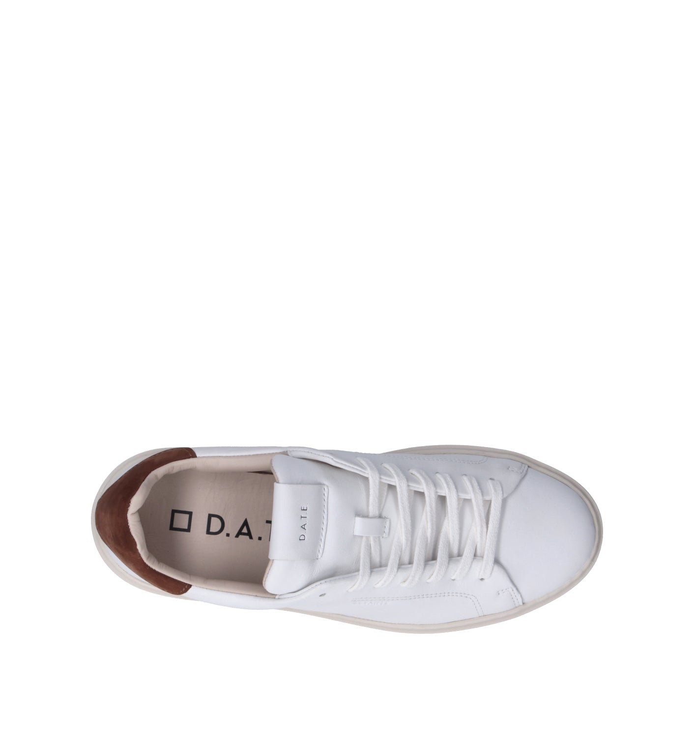 D.A.T.E. Sneaker uomo bianca/cuoio in pelle
