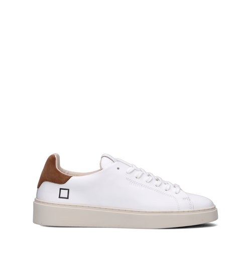 D.A.T.E. Sneaker uomo bianca/marrone in pelle