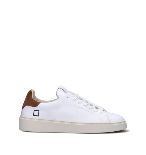 D.A.T.E. Sneaker uomo bianca/cuoio in pelle