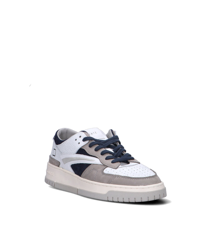 D.A.T.E. Sneaker uomo bianca/blu in pelle