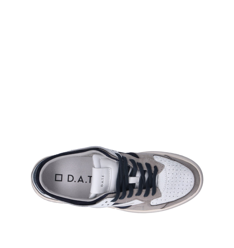 D.A.T.E. Sneaker uomo bianca/blu in pelle