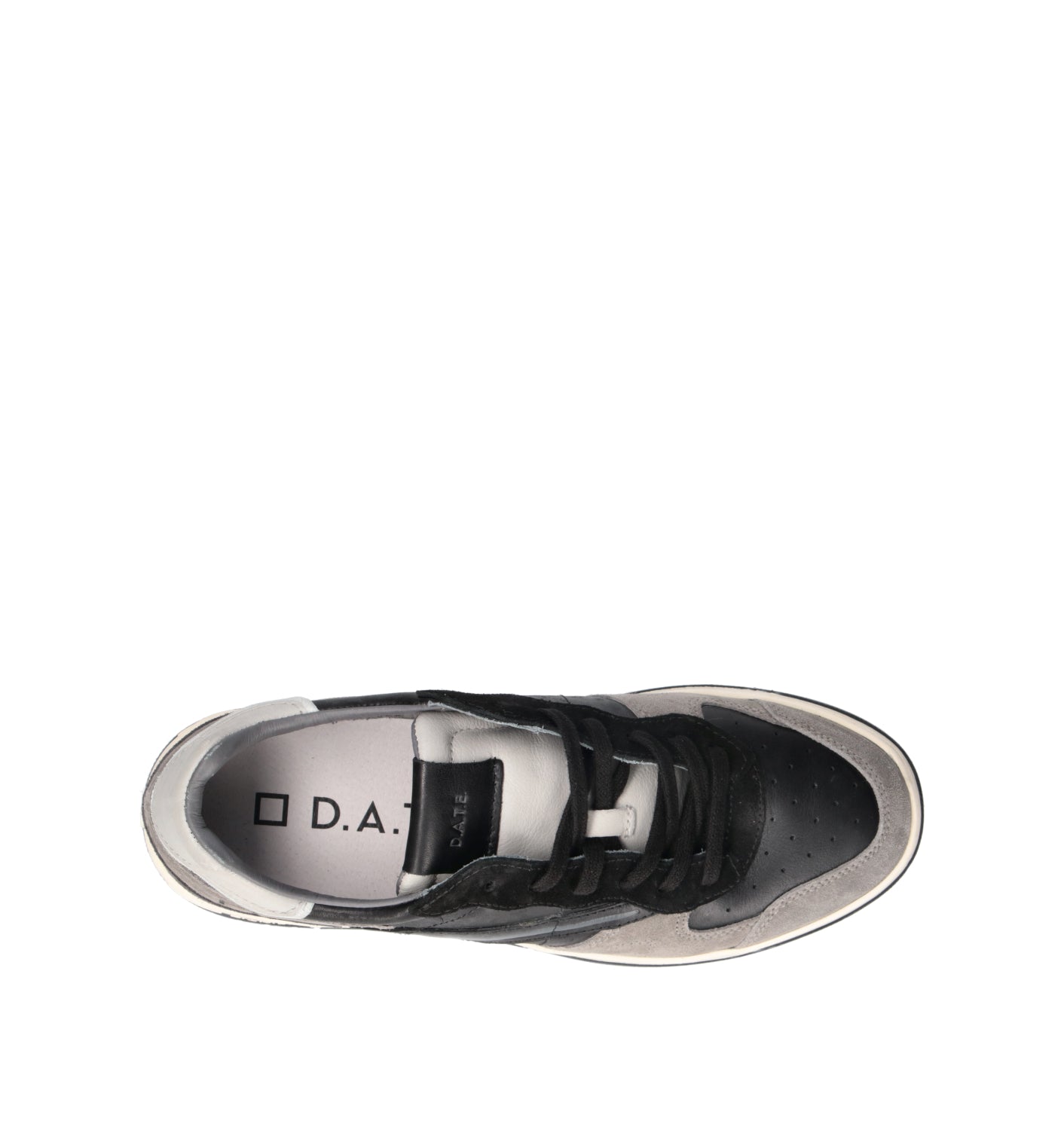 D.A.T.E. Sneaker uomo nera/grigia in pelle